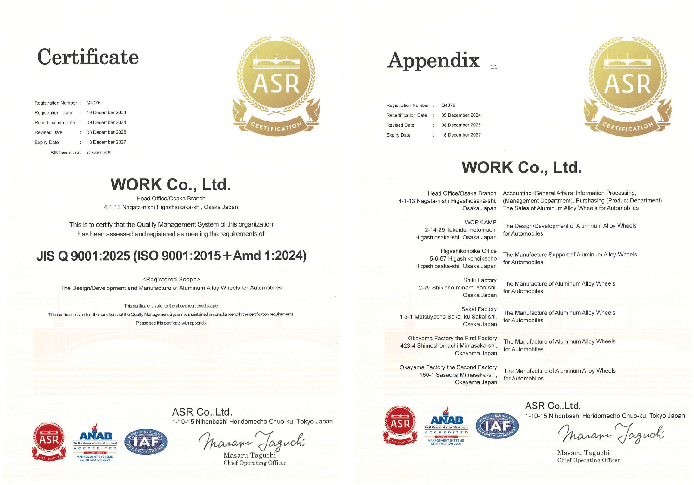 Annex & Registration Certificate