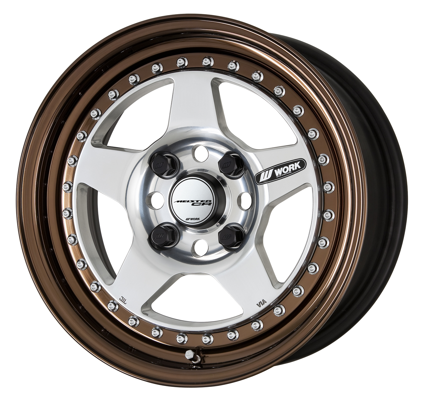 ■サイズ:15inch<br />
■ディスク:バフフィニッシュ(標準)<br />
■リム:NORMAL(形状)/ブロンズアルマイト(カスタム)<br />
■センターキャップ:標準<br />
■ステッカー:標準同梱
