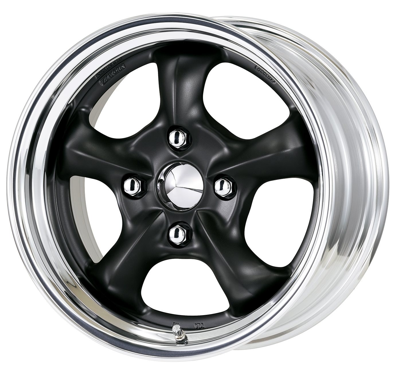 ■Size: 15-inch<br />
■Disc: Matte Black (Custom)<br />
■Rim: Normal (Shape) / Buffed Anodized (Standard)<br />
■Center Cap: Chrome (Standard)