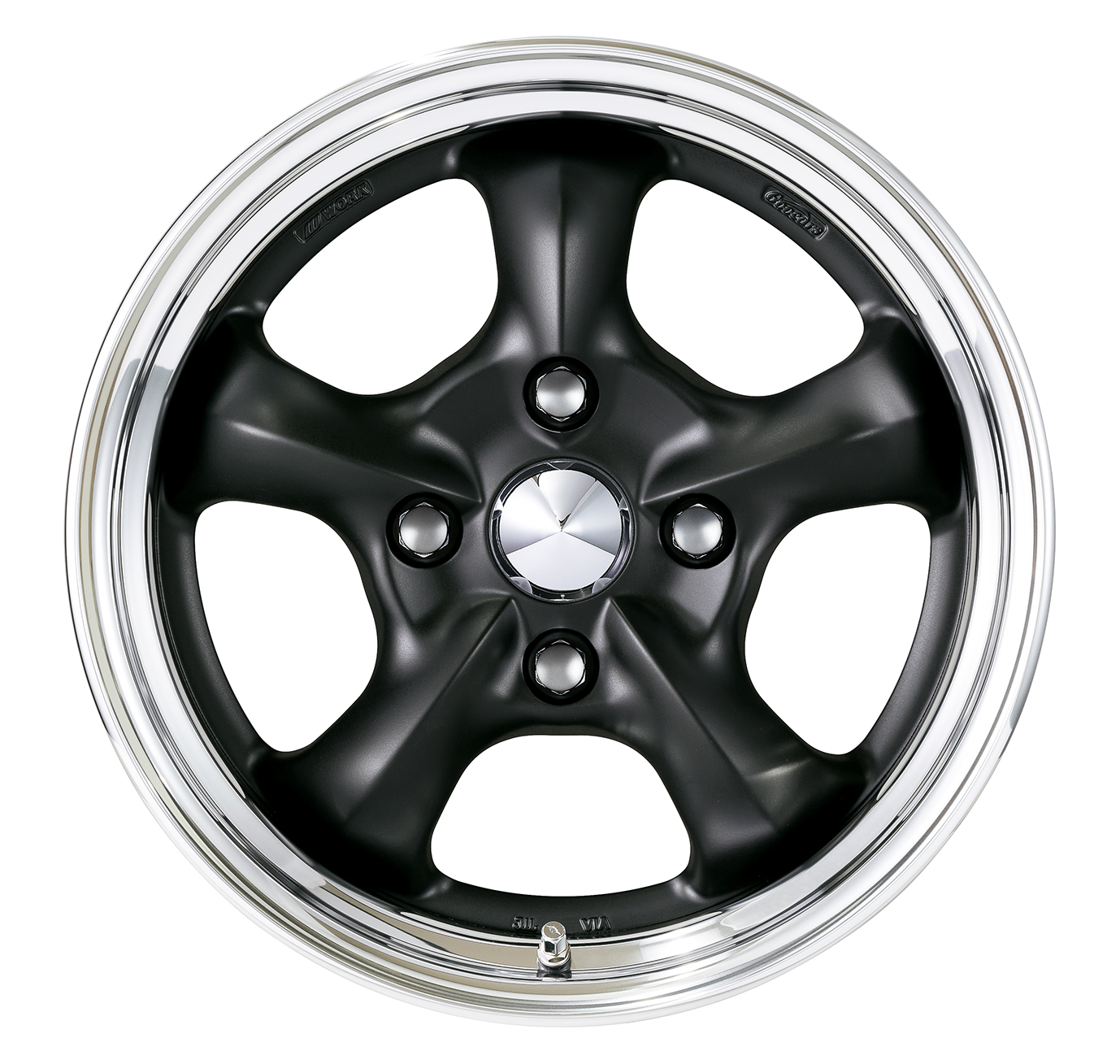 ■Size: 15-inch<br />
■Disc: Matte Black (Custom)<br />
■Rim: Normal (Shape) / Buffed Anodized (Standard)<br />
■Center Cap: Chrome (Standard)