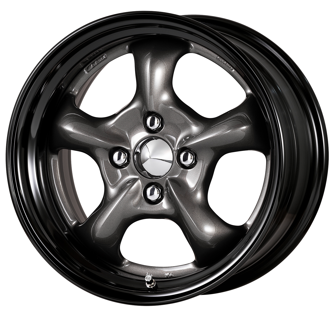 ■Size: 15-inch<br />
■Disc: Gunmetal (Custom)<br />
■Rim: Normal (Shape) / Black Anodized (Custom)<br />
■Center Cap: Chrome (Standard)